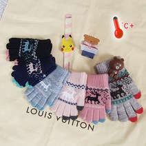 (1+1 = 장갑+넥워머) 울 따숨 아동 루돌프 겨울방한 스마트폰 터치장갑