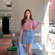 얀새 스프링 파스텔 텐셀 라운드 tee