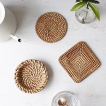 뉴 라탄 컵받침 코스터 (3type), 원, 1개