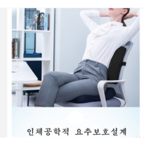 허리디스크쿠션 의자 허리 받침대 메모리폼 방석 등받이 받침 방석 편안한 자세교정, 올바른 허리쿠션 - 블루