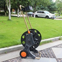 마카롱 가정용 미니 온실하우스 홈 발코니 몬스테라 휴대용 물 파이프 트럭 홈 정원 물 파이프 랙 카트 유틸리티 왜건 야외 수신 호스 14, 검은색, 01 black