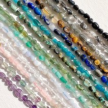 [5-423-G]원석 못난이 4~6mm 천연석 반줄(약19cm)