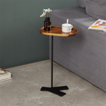 미니 간이 침대 테이블 사이드 보조 티테이블 협탁 거실 침실, 우드+블랙(높이55cm 가로30cm 세로20cm)