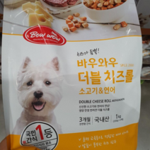 트레이더스 애견간식 바우와우 더블 치즈롤 1KG, 3개, 소고기&연어