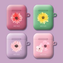 와우박스 주문제작 수채화 꽃 꽃잎 에어팟 버즈 하드 케이스, 유광 하드케이스, 에어팟 프로