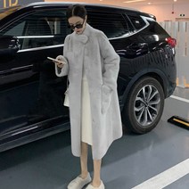 인조모피밍크 페이크퍼코트 미디엄 롱코트