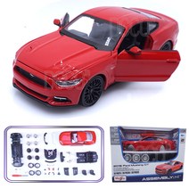 조립키트 1:24 포드 머스탱 GT 레드 다이캐스트 만드는 모형 DIY KIT, 24조립키트포드머스탱(레드)