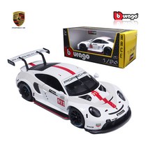 브라고 1-24 포르쉐 911 RSR GT 레이싱카 화이트 다이캐스트 모형차
