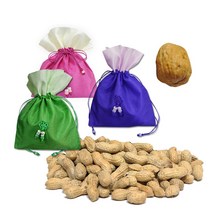정월대보름 부럼 실크사각주머니 피땅콩30g + 호두1알 견과류, 1set, 60g