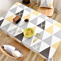 데일리라이프 디자인 방수 식탁보 테이블보, 옐로우가랜드, 135x220cm(6인)