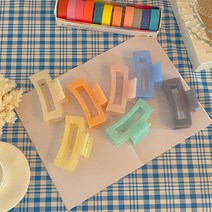 [1+1] 베이직 심플 반투명 유광 집게핀 7color
