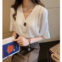 아사면 블라우스 빅사이즈 루즈핏 오버핏 반팔 숙녀 플러스 사이즈 지방 mm 쉬폰 셔츠 여