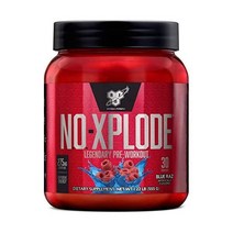 BSN N.O.-XPLODE Pre Workout Powder Energy Supplement for Men and Women with Creatine and Beta-Alanin, Blue Raz, 30 Servings (Pack of 1)