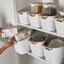 원목 손잡이 다용도 수납 정리 바구니 (대형), 대