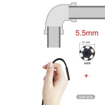 CCTV 미니 내시경 카메라방수 내시경 내시경 조정 가능한 소프트 와이어 6 led 7mm android type-c usb 검사 camea for car, 3.5m, 5.5mm 및 부드러운 와이어