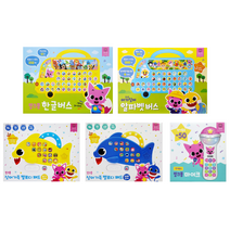 핑크퐁 아기상어 사운드북 패드 시리즈 5종 한글버스 알파벳버스 아기상어패드 아빠상어패드 인기동요마이크 유아 아동 학습 멜로디 장난감, 핑크퐁 한글 버스