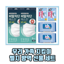 우리 가족 지킴이 엘지 뱡역 선물 세트 KF-AD마스크 항균비뉴 손소독티슈, 1세트