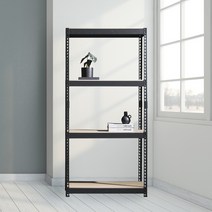 앵글선반 철제 창고 다용도실선반 4단 800 x 300 x 1800, 화이트, 9mm 양면코팅 보드