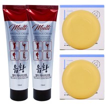 MSM 유황 멀티 마사지크림 2개 + MSM 유황 비누 2개 멘톨 관절마사지 유황마사지 관절통증 근육이완 스포츠마사지 바르는파스