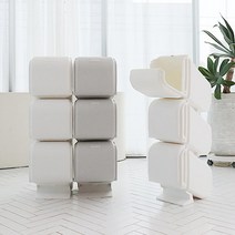 LANYI 분리수거함 3단 원터치오픈 재활용 쓰레기통, 크림화이트