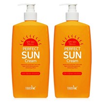 터치미 퍼펙트 선크림 톤업 미백 크림 대용량 500ml 선블록/선크림/선로션, 2개