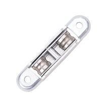MroMax 68x16mm 스테인리스 스틸 전기 도금 더블 휠 슬라이딩 도어 윈도우 풀리 실버 톤 1개