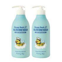 퍼니피아 해피덕 올인원워시 500ml 샴푸 린스 바디워시, 2개