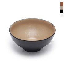 마이키친 투톤컬러 메탈 멜라민볼 - 한식볼, 8볼 (190x90mm), 모카(베이지)