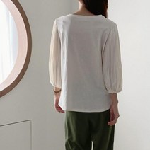 마롱패션 가을 플리츠 블랙 카멜 크림 여성 봄 여자 블라우스
