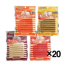 헬로도기 후레쉬 소세지 8p X20개 저지방 저단백 간식, 오리고기, 오리고기