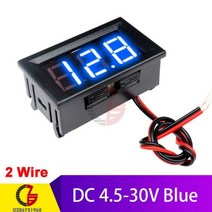 3선 0.56인치 LED 디지털 전압계 전압 측정기 자동차 및 오토바이 볼트 테스트 센서 2개 DC 12V 용량 표시 빨간색 녹색 블루 감지기, CHINA, DC 4.5V-30V Blue
