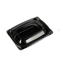 반찬 샐러드 용기 검정 DS-201, 12개, 50개입