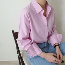 파스텔 솔리드 셔츠 44-77 베이직 루즈핏 남방