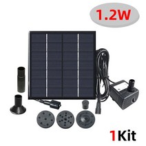 태양광분수1.2/1.4/1.8W 원예 태양 분수 워터 펌프 키트 미니 태양열 플로팅 펌프 가금류 목욕 연못 플라자, 01 1.2W