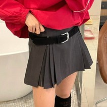 [오늘출발] 로우웨스트 플리츠 벨트set 주름 치마 바지 로우라이즈 큐롯팬츠 미니 스커트
