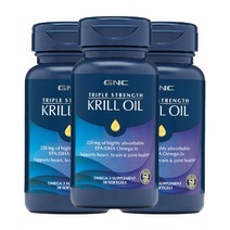 GNC [3개 SET] 트리플 스트랭스 크릴 오일 30정 (소프트젤) Triple Strength Krill Oil 30sgels, 1개