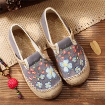 자수 슬립온 40 50대 엄마 편한 여름 신발 에스파듀 할머니 발볼넓은