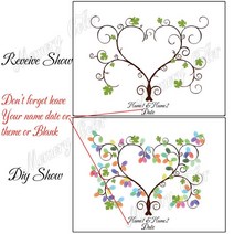 결혼식방명록 돌잔치방명록개인화 된 이름 날짜 지문 DIY 웨딩 트리 페인팅 결혼식이나 기념일 (잉크 패드, 09 HK042_04 50X70cm No Frame