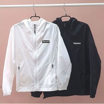 S ~ 2XL 봄 여름 가을 바람막이 남여공용 집업 휴대용 2color 블랙 화이트 포켓 휴대용 경량점퍼