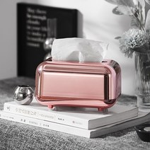 럭셔리 골든 티슈 박스 스토리지 냅킨 홀더 종이 케이스 장식 공예 데스크탑 주방, 한개옵션1, Pink