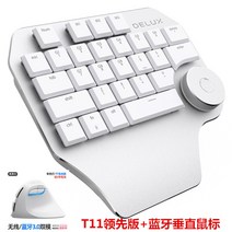 멀티 T11 한 손 키보드 designer PS CAD그래픽 다이얼 제어 단축키 음성, 화이트,블랙, 정부배급, 화이트[리더]+블루투스 마우스