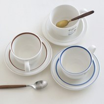 시라쿠스 메이플 밴드 커피잔세트 3color 커피잔 라떼잔 카푸치노잔 홈카페잔 테이블웨어 레스토랑 호텔식기 집들이선물, 브라운