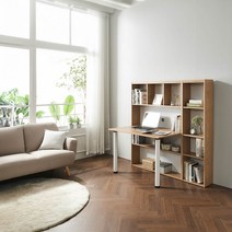 Sunshine 책장테이블 책상 전면책장 테이블 확장형 선반 책많이 책꽂이 1535, 워시