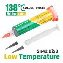 납땜용 저온 무연 주사기 Smd 솔더 페이스트 플럭스 1 개입 Led Sn42Bi58 Sn63Pb37 수리 용접 도구, 01 Sn4258-138, 01 Sn4258-138