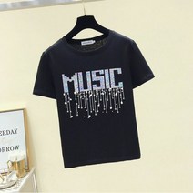 면티 오버핏 박시 무지 흰티 빅사이즈 반팔티셔츠 여름 반팔 구슬 글씨 티셔츠 핑크 코튼 소녀용 상의 블랙 캐주얼