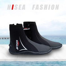 아쿠아 부츠 수상스포츠 슈즈 미끄럼방지 두꺼운 밑창 하이탑 윈드서핑 스킨스쿠버, 36, O142블랙
