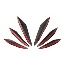 에어 디플렉터 윙렛 블레이드 전면 트림 립 공기역학 윙 스플리터 스포일러 6x, 검은색, 검은색, 1개
