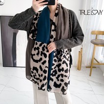 트루러비 헌터 패션 레트로 바로크 간절기 레오파드 호피 배색 롱 스카프