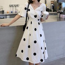 Audre 러블리 도트 반전뒤태 롱 원피스 1col