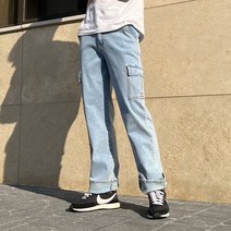 어반플리커 와이드핏 카고 데님